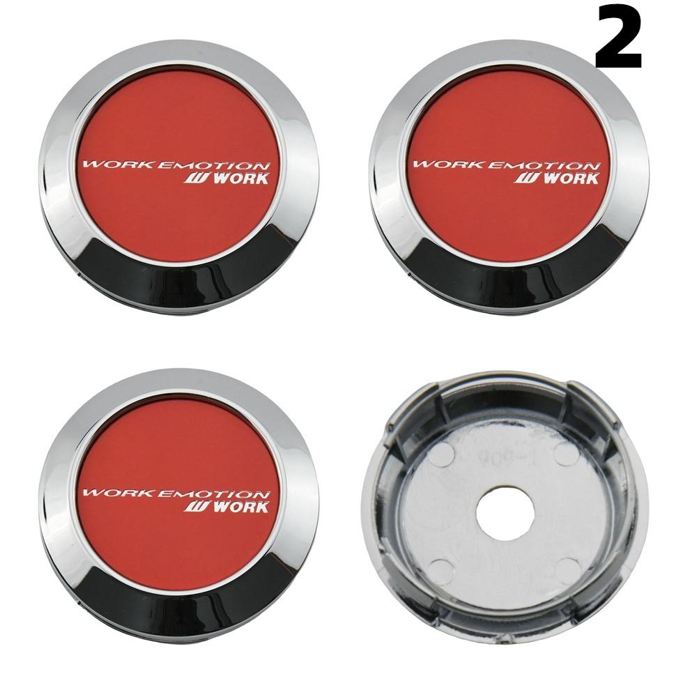 4PCS 64MM OD / 60MM ID Cap For Rims WORK EMOTION EQUIP MEISTER VS Emblem Wheel Center Cap Sport Car Logo Wheel Cover Hub caps