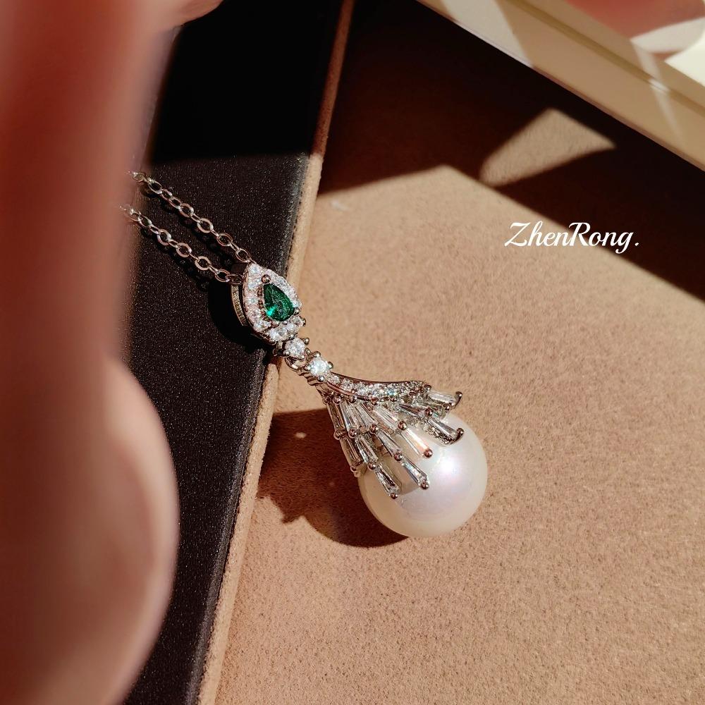 

Vintage Baroque Pearl Necklace Unique Design Aurora Mabe Pearl Pendant Elegant Women Jewelry
