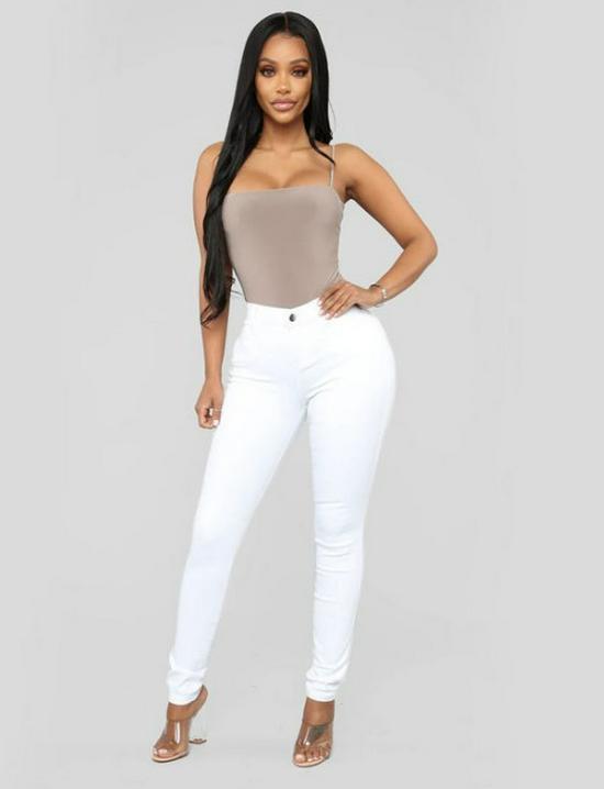High Waist Elastic Skinny Fit Women s Body Shaping Jeans Small белый