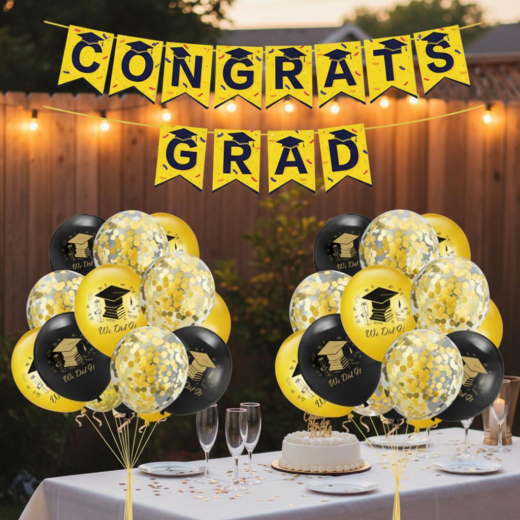 Graduation Party Decorations Kit with Balloons Bunting for Ceremony Home School Decoration