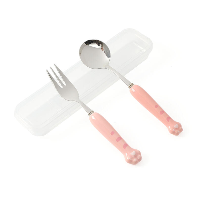 Kookkookhorang Portable Spoon and Fork Set (Pink)