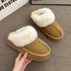 Mao Mao Slippers Women's Outer Wear 2025 New Autumn and Winter Platform Snow Boots Piled Bag Head Half Slippers Outdoor Cotton Shoes