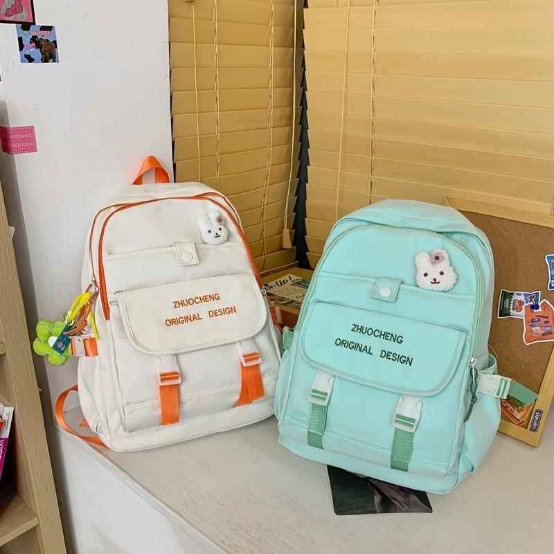Student Backpack, Anti-splashing Nylon Schoolbag, New Harajuku Large-capacity Casual High School Student Backpack