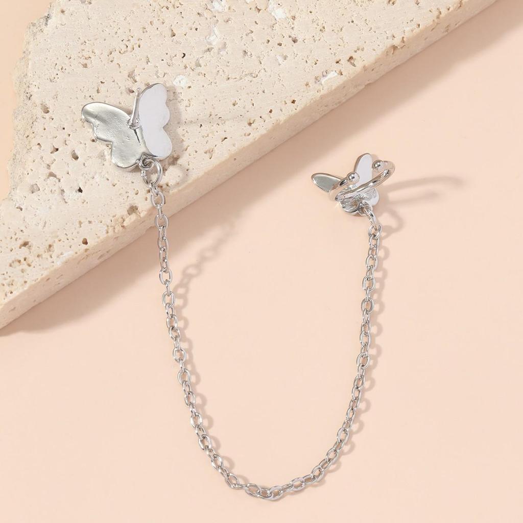 Lovely Butterfly Rhinestone Tassel Stud Earrings for Women - Trendy Minimalist Design