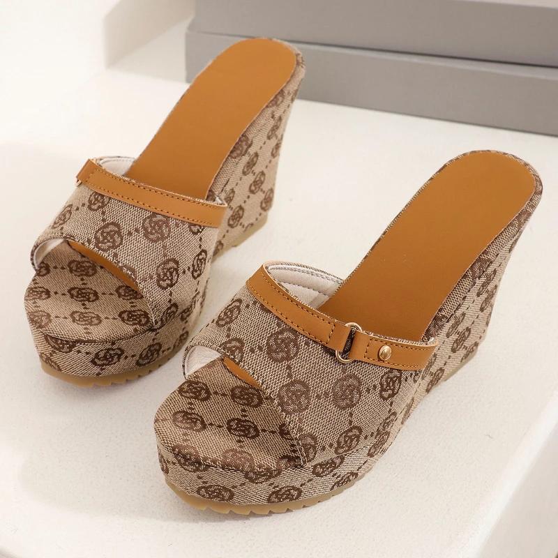 Women Sandals  New Summer Platform Women Sandals Luxury Designers Women Sandals Outdoor Walking Ladies High Heels Shoes