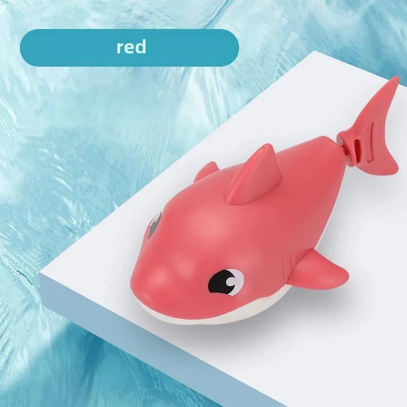 Baby Summer Cartoon Shark Water Play Toy with Wind Up Chain Outdoor Beach Swimming Clockwork Toys Baby Bathroom Toy for Children