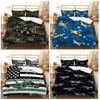 Military Theme Fighter Plane Helicopter Camouflage Duvet Quilt Cover Bedding Set