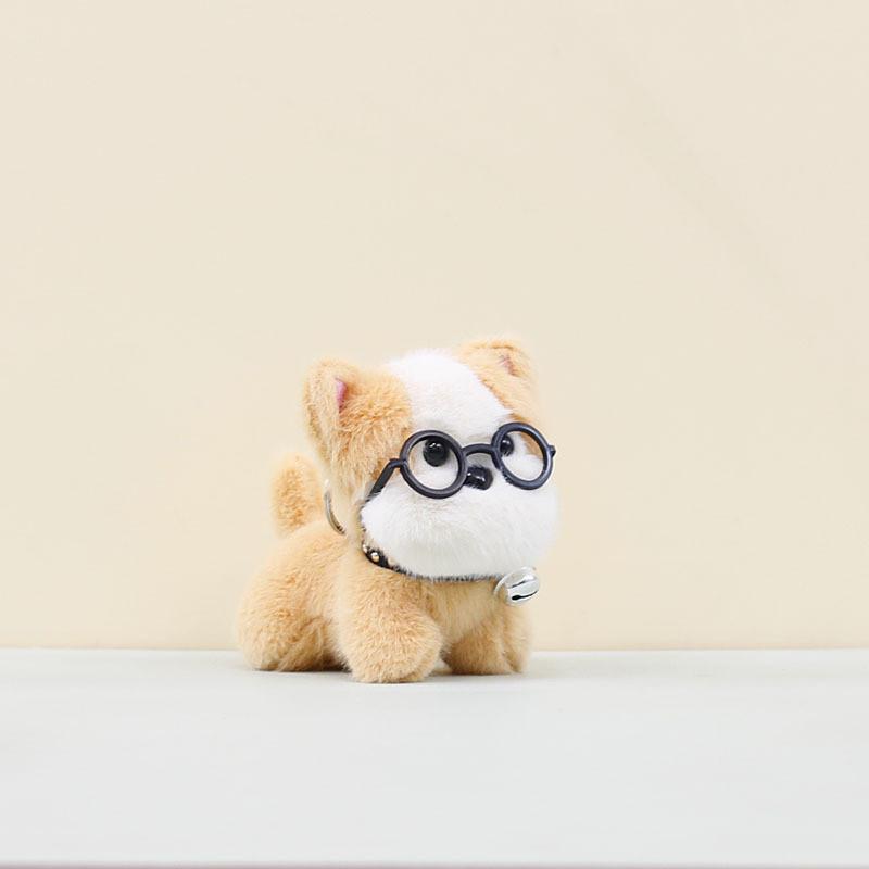 And Playful Stylish Plush Dog Keychain With Glasses Ideal For Personalizing Bags Keys And