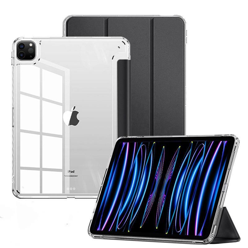 Case IPad Air 7 2025 Pro 12.9 10.2 Clear Acrylic Cover No Pencil Slot Shockproof Stand Magnetic Slim Fit