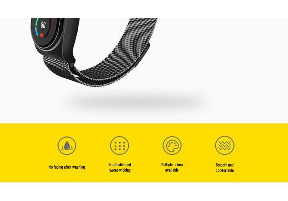 Milanese Magnetic Stainless Steel Strap for Xiaomi Band 7/6/5/4/3 NFC