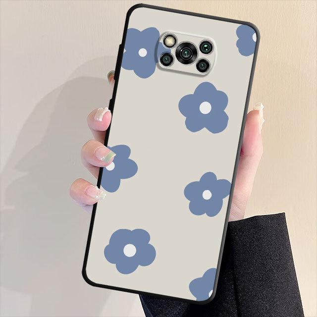 Lovely Flower Phone Case For Samsung Galaxy S23 S21 S22 S20 Note 20 Ultra 10 Plus 8 9 Note20ultra S21 S22 Black Soft Cover Bag