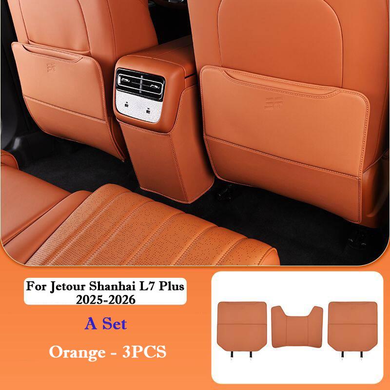 For Jetour Shanhai L7 Plus 2025 2026 Car Rear Anti-kick Pad Special Seat Back Protection Cover Leather Auto Interior Accessories