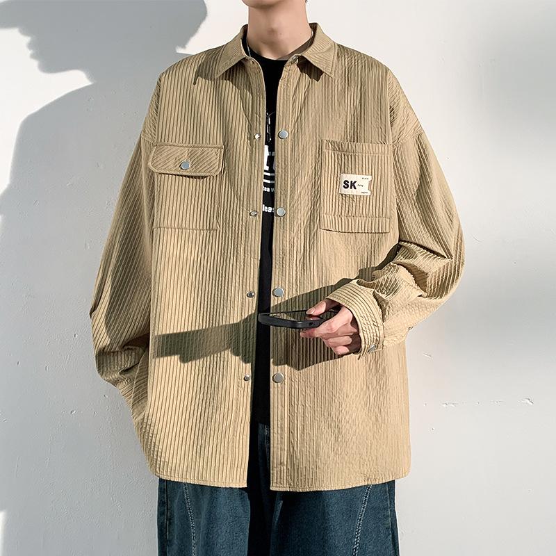 Jacke Herren Frühling Lockeres Oberteil Kleidung Jungen Frühling und Herbst Lässige Werkzeugjacke