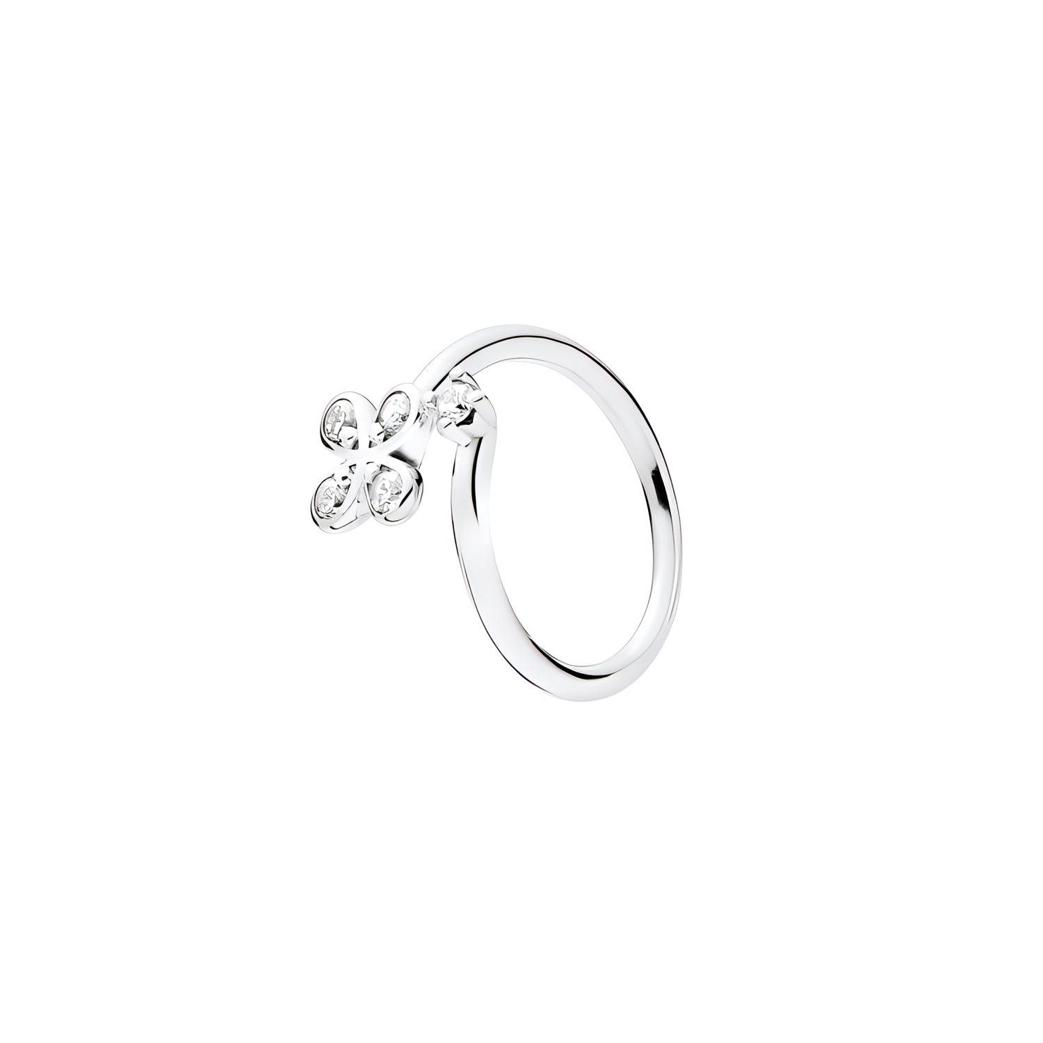 Pandora Four Leaf Clover 925 Silver Ring Cute Design Jewelry Women rings 197988CZ 54