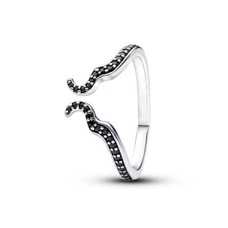 S925 Silver Pink Flower Bee and Bow Women's Ring Fashionable and Versatile Gift for Friends 2026