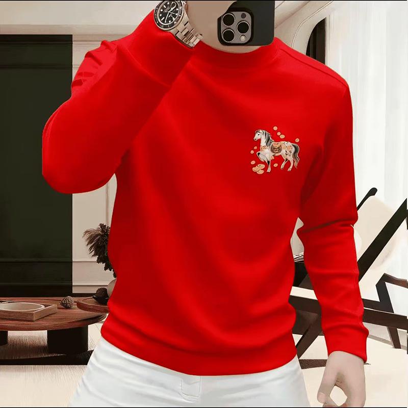 Men s  Instant Wealth  Print Round Neck Hoodie - Autumn/Winter Trendy Long Sleeve Top XXXL