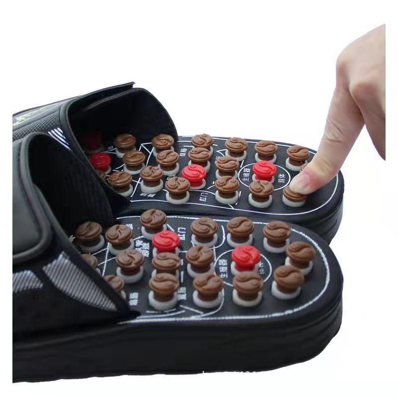 Men's Rotating Tai Chi Massage Slippers – 2024 Summer Anti-Slip Indoor Acupoint Foot Therapy.