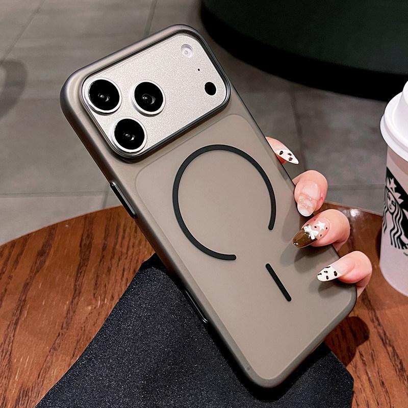 Ice Mist Magnetic Thin Ring Case for iPhone 17 Pro Max - Ultra-Thin Frosted Protective Cover iPhone 15 Pro Max