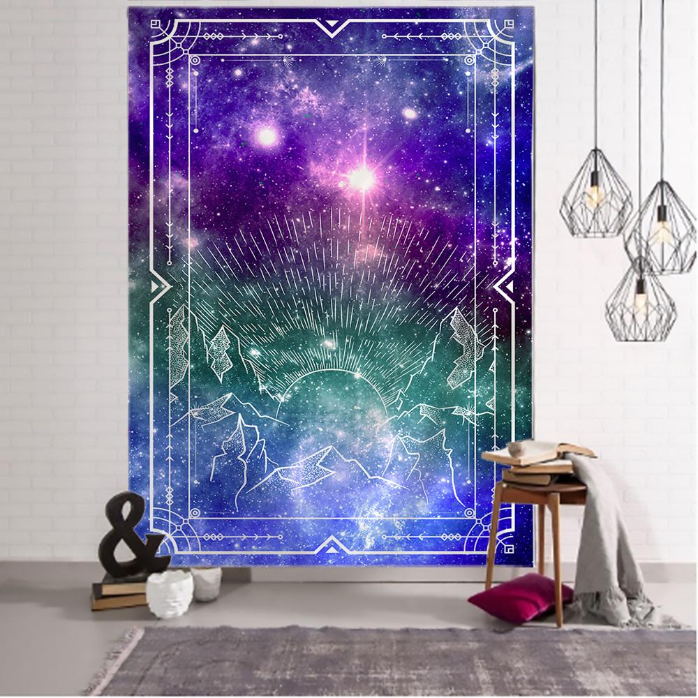 Witchcraft Tarot Tapestry Wall Hanging Colorful Sun Moon Starry Universe Psychedelic Tapiz Witchcraft Wall Cloth Tapestry