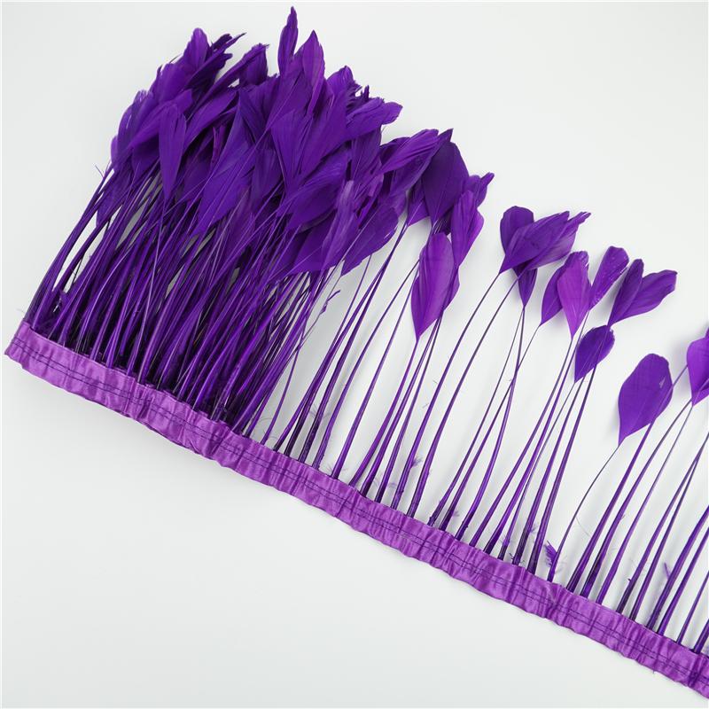2Yards/Lot Stripped Coque Goose Feather Fringe Trimmings For Needlework And Handicrafts Wedding Decoration Carnival Accessories