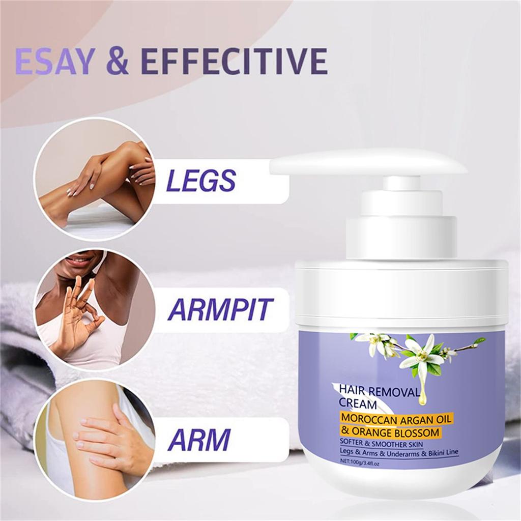 Haarentfernungscreme 100g, Sanft für Achselhöhlen und Intimbereiche, Keine schwarzen Punkte hinterlassend, Geeignet für Männer und Frauen, Lippen, Ganzer Körper