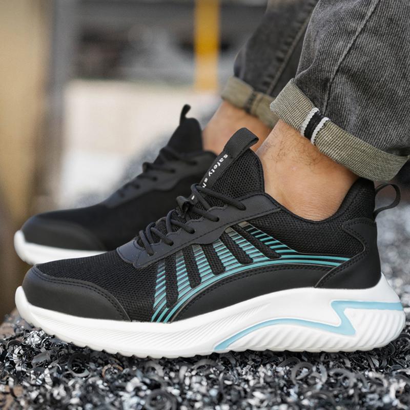Men Sport Safety Shoes Women Breathable Work Sneakers Anti-Smash Steel Toe Work Shoes Men Lightweight Indestructible Shoes Male