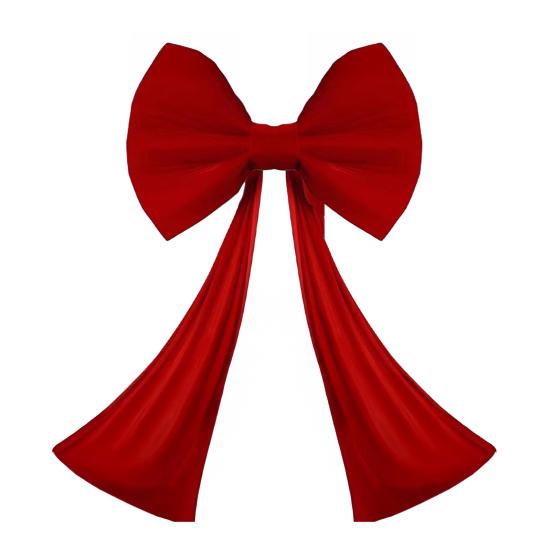 Extra Nagy Piros Bársony Masni Piros Bársony Csokornyakkendő Karácsonyi Dísz Arany Metál Szállal Fa Girland Ünnepi Dekoráció