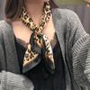 Women S Korean Style Leopard Print Silk Scarf For Summer Decoration