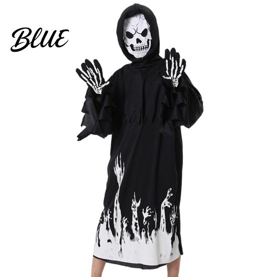 Costume For Special Events Halloween Grim Reaper for Kids Glow-in-the-Dark Cosplay Eye-catching Party Wear Outfit with Scythe Parties Dress-Up