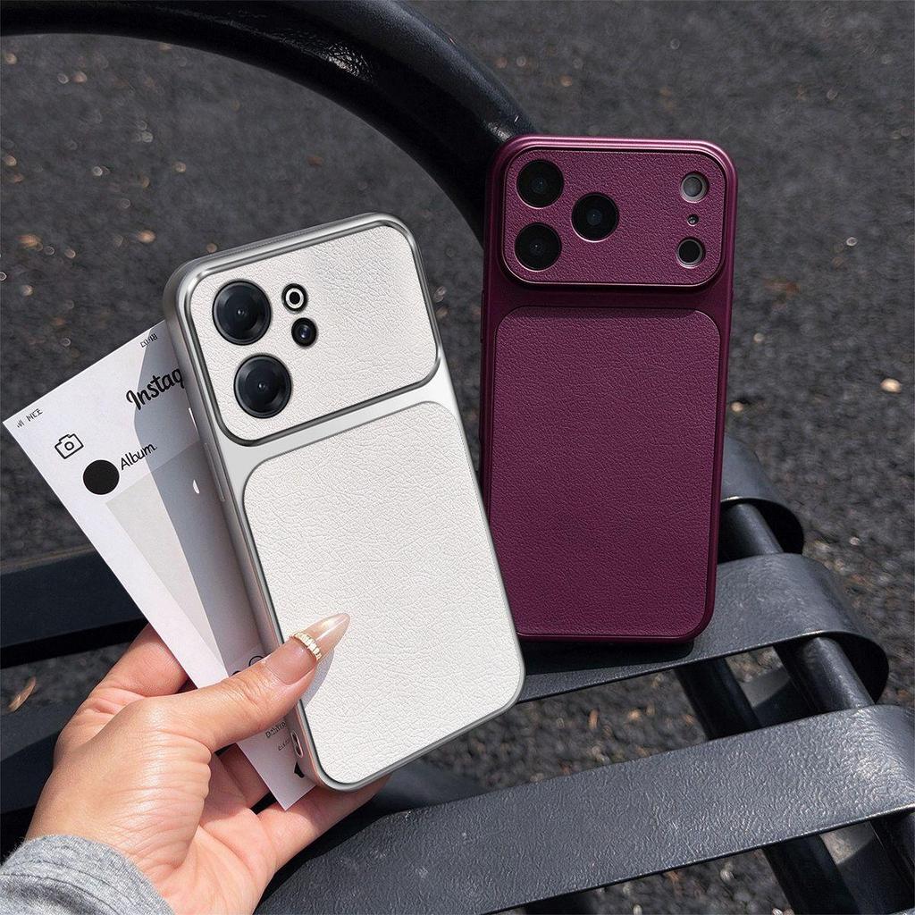 Electroplated Bumper Leather Case for Vivo V70 Full Big Window Camera Protector Cover
