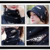 WHITE FANG Knitted Hat with Brim Feather Cap Neck Warmer Stylish CA375 Women's (04 Brown)