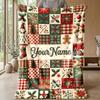 Weihnachts-Bettdecke mit individuellem Namen, Flanell, warm, gemütlich, Überwurf, Heimdekoration, Weihnachtsgeschenk