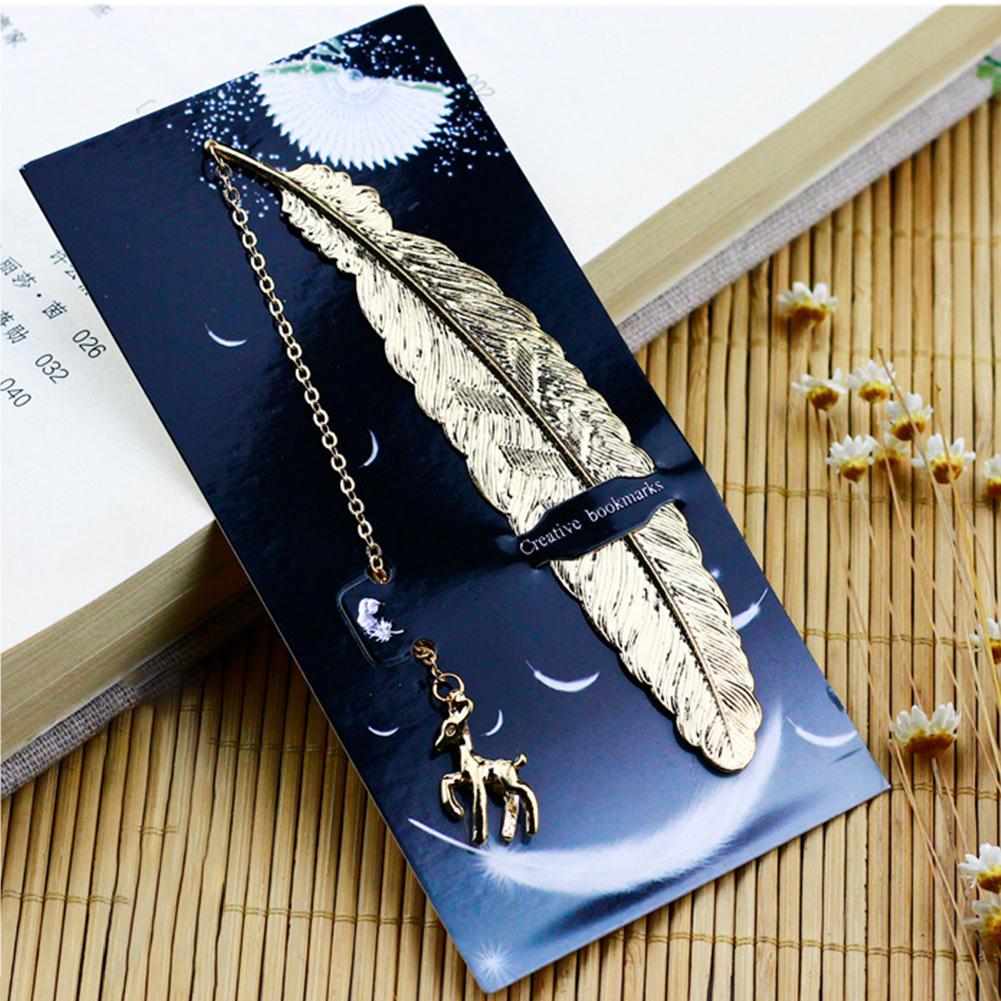 Cute Cartoon Bookmark Design of Metal Feather Bookmarks Promotional Gift