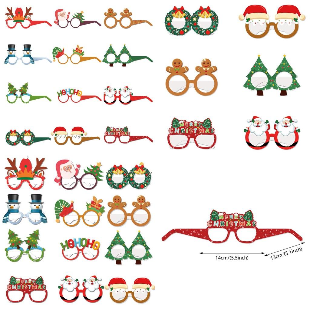 Christmas Deer Paper Glasses Party Photo Props For Kids Holiday Decor Set Of 12