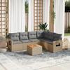 VidaXL Garden Lounge Set with Cushions 7 Pcs, Patio Sofas, Patio Furniture Set, Outdoor Furniture, Beige 3224582