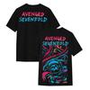 Avenged Sevenfold  Dark Metal Band  Schwarzes Leder T-Shirt  Lockere Passform für Amerikanischen Stil
