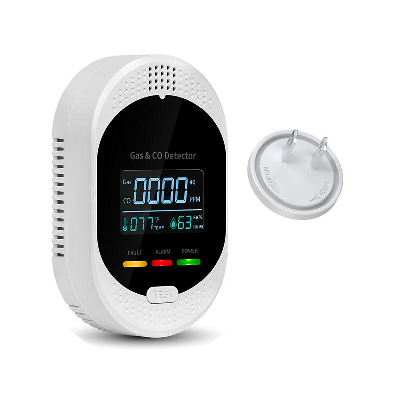Yieryi 4-In-1 Gas CO Alarm Detector With Temperature Humidity LCD Display For Home RV Apartment Villa Smart Sensor EU/US Plug
