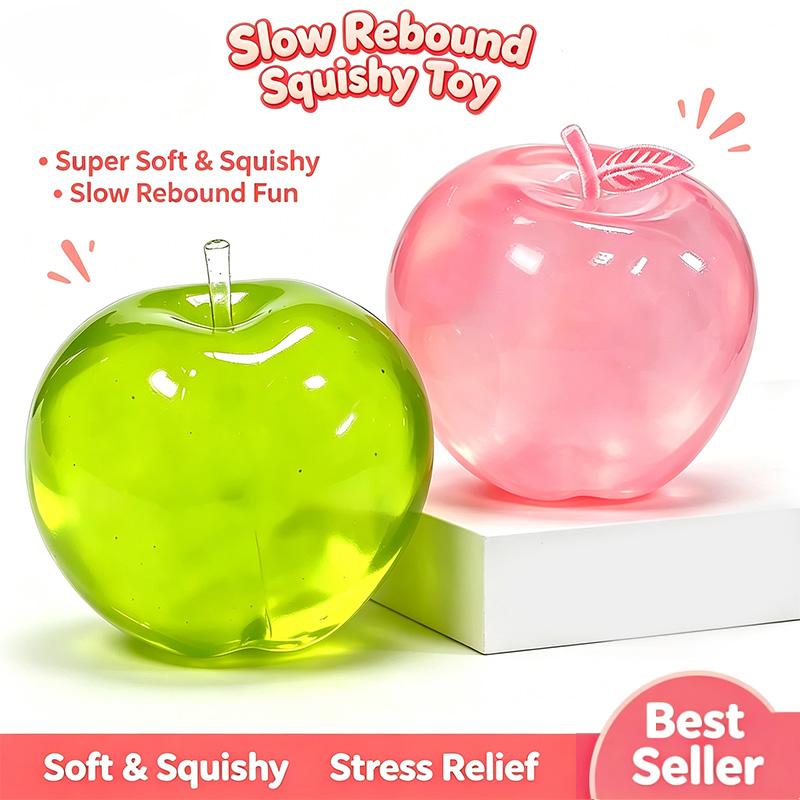 Auf Lager Apple Maltose Squishy Spielzeug, Grün & Rosa Zweifarbig, Transparent Langsam Rückprallend Fidget Stressabbau Spielzeug