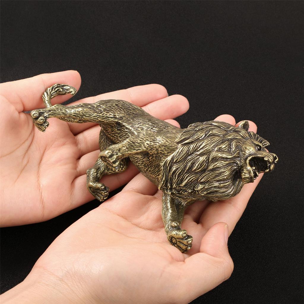 Metal Animal Figurines Lions Statues Shelf Decors Accent Lions Decorative Objects Tabletop Centerpieces for Home Decors