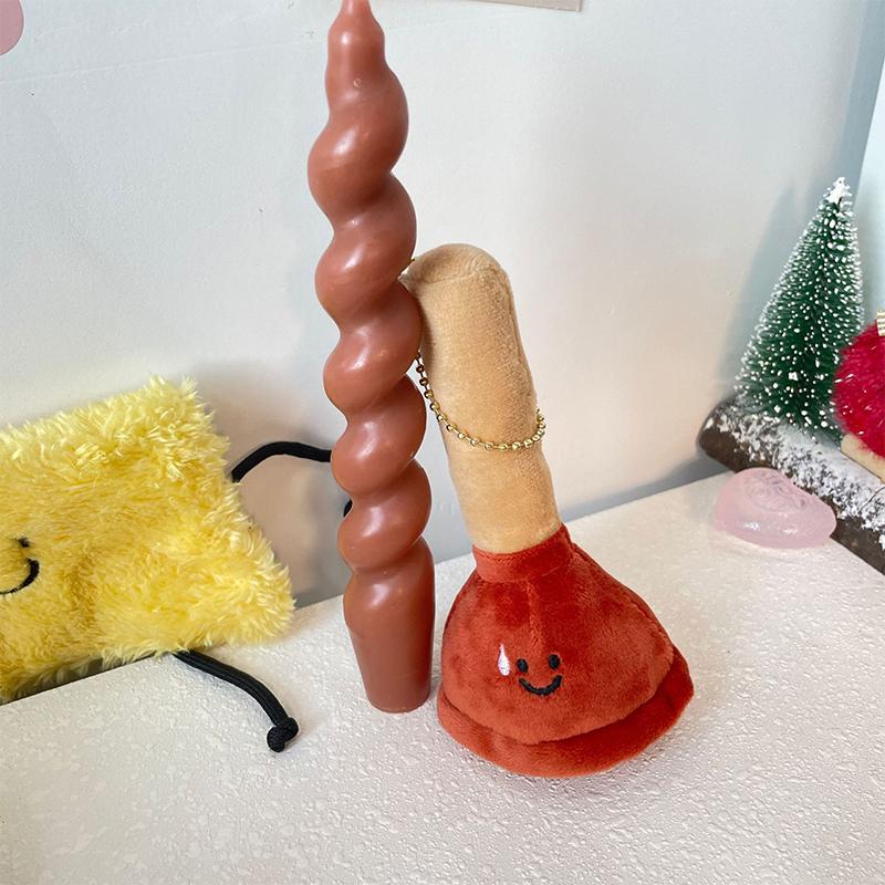 Záchodová zátka Plyšová panenka Klíčenka Kreslený Záchodový píst Náplň Vycpané panenky Klíčenka Přívěsek Batoh Přívěsky Taška Dekor Dárky