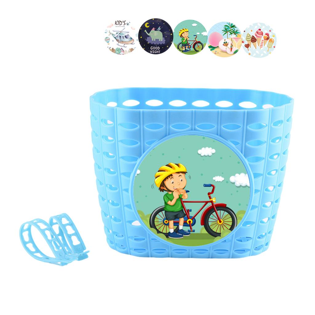 Kids Bike Basket for Boys and Girls Waterproof Plastic Childrens Bike Baskets for Childrens Bicycles and Kids Tricycles