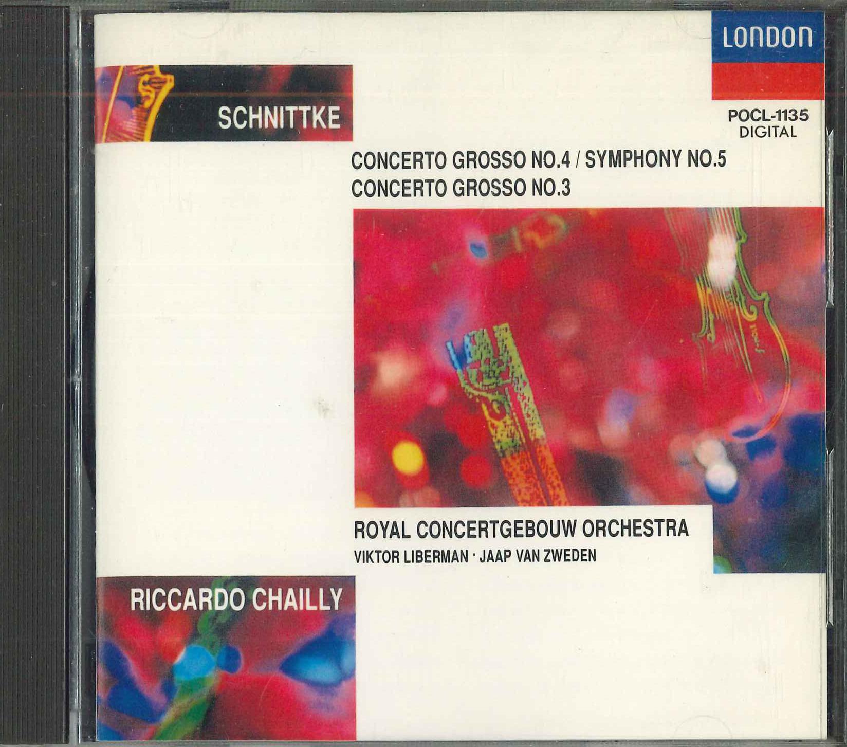 

CD CHAILLY - Schnittke Concert Grosso No3 & 4 POCL1135 LONDON Japan Classical Used