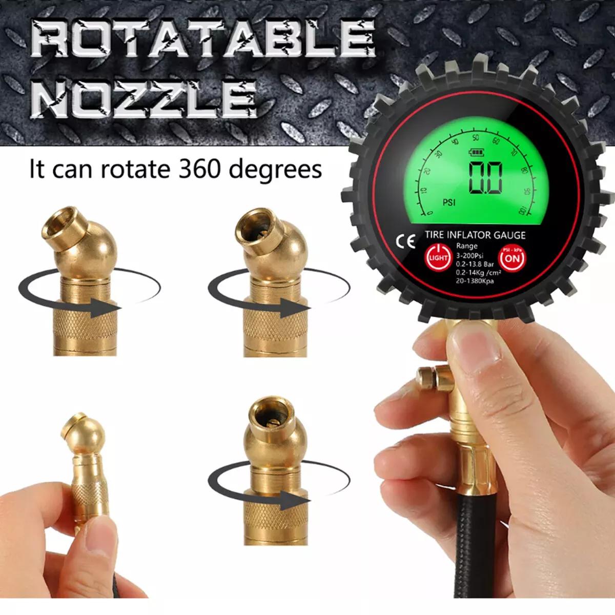 

Accurate Digital Air Pressure Tire Gauge 3-255 PSI LCD Screen for Truck Car Bike