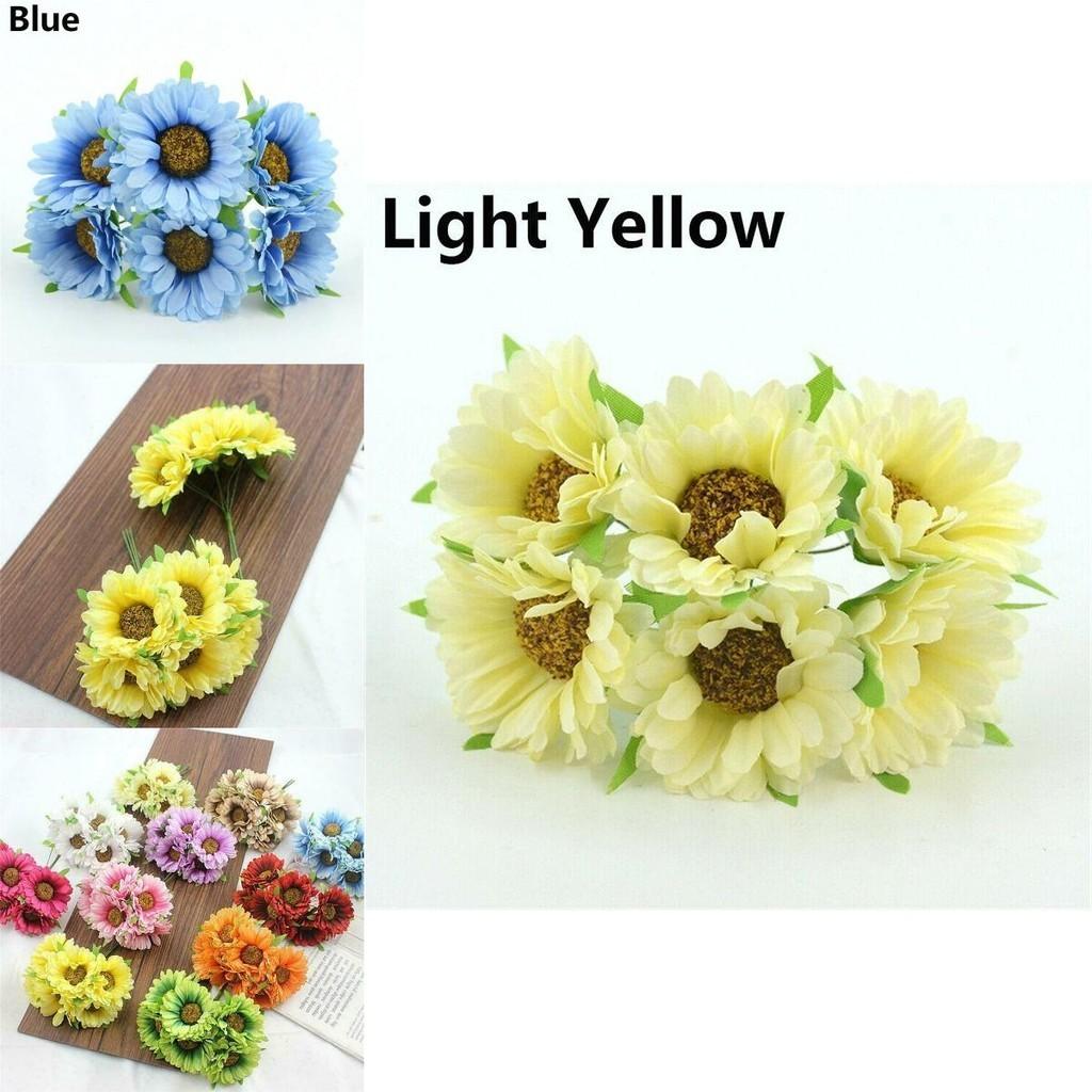 Vibrant 6pcs Artificial Gerbera Daisy Fake Silk Flower For Stunning Home Decor