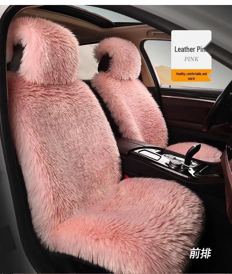 Universal Winter Plush Faux Sheepskin Car Seat Cushion with Backrest