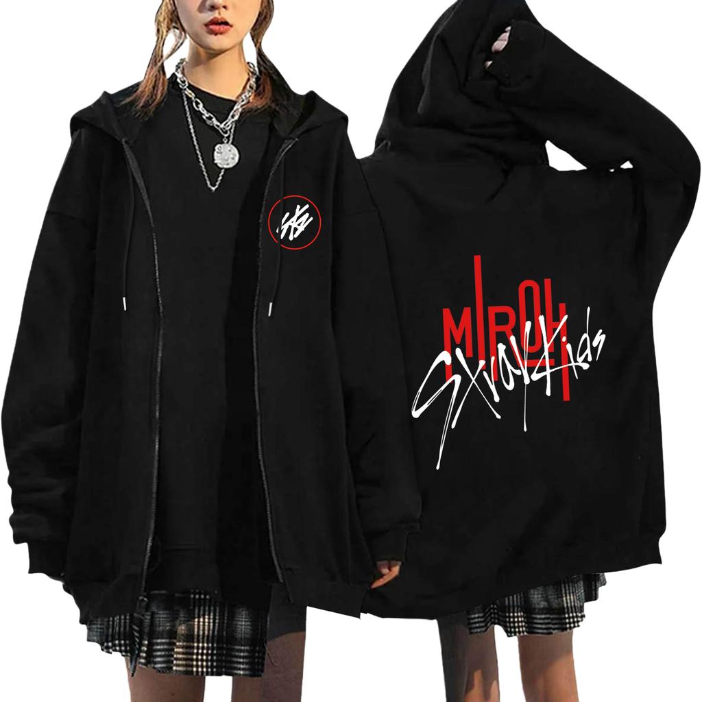 Women's Zip Up Hoodies Teen Girls Letter Printing Sweatshirt Clothing Casual Drawstring Jacket With Pockets