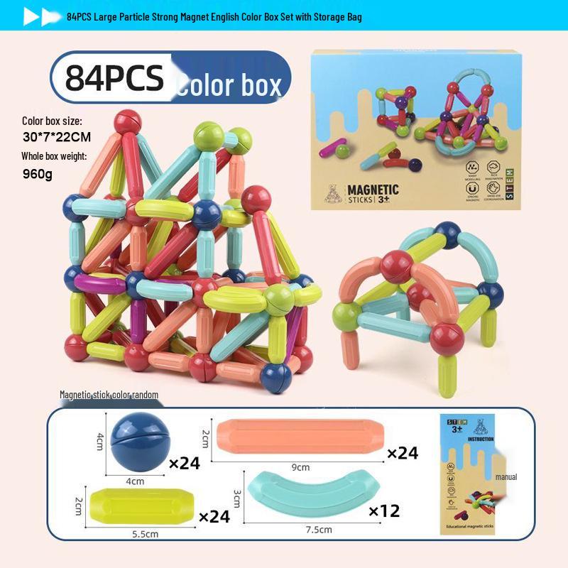 Children's Magnetic Sticks & Tiles Building Set – Versatile, Educational Early Learning Toy