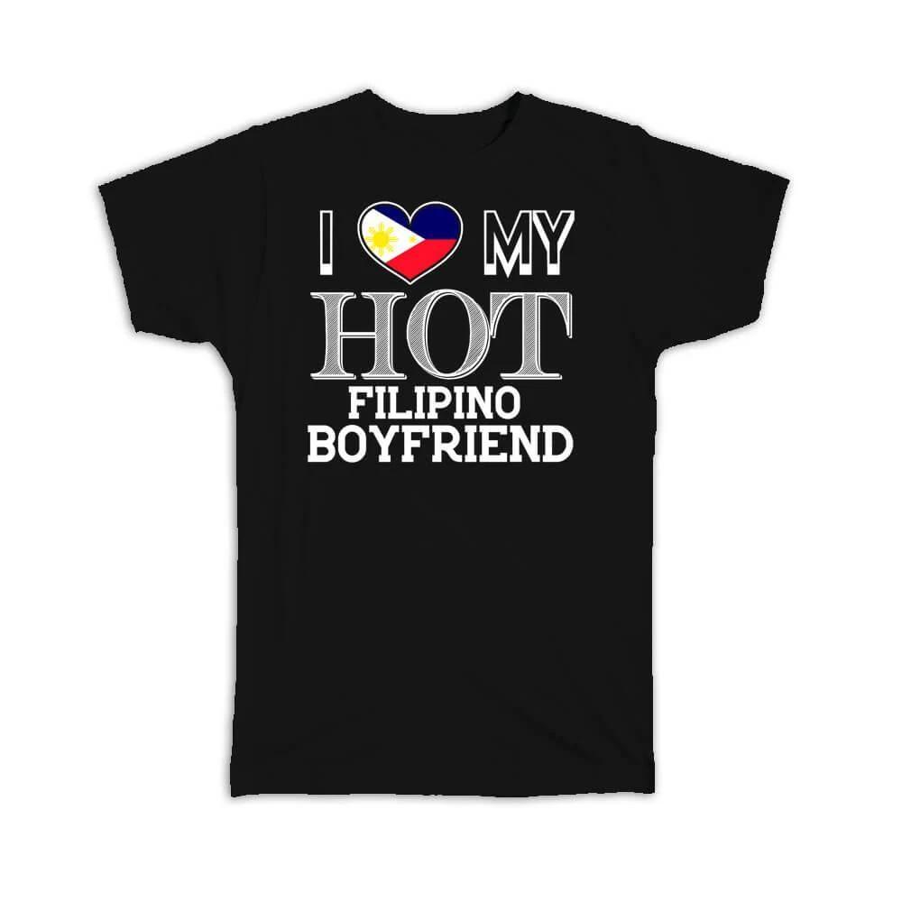 Gift T-Shirt : I Love My Hot Filipino Boyfriend Philippines Flag Country XL