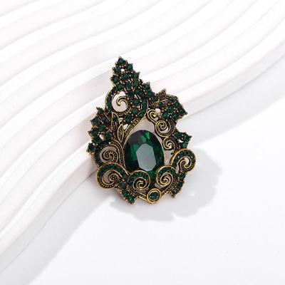 Vintage Crystal Glass Brooch French Rhinestone Flower Men'S Pin Banquet Clothing Brooch Accessories Now