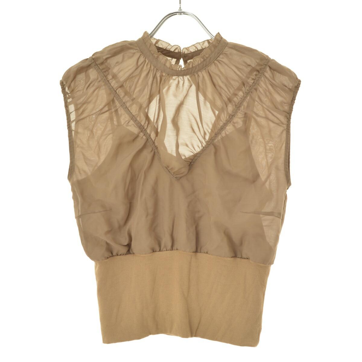 [Used] Lily Brown / Lily Brown LWFT212035 Chiffon docking rib top sleeveless blouse [cacgaeah-l]